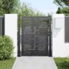 Garden Gate with Lock Black 105 x 125 cm Powder-coated steel