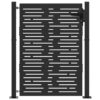 Garden Gate with Lock Black 105 x 125 cm Powder-coated steel