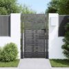 Garden Gate with Lock Black 105 x 175 cm Powder-coated steel