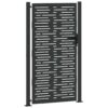 Garden Gate with Lock Black 105 x 200 cm Powder-coated steel