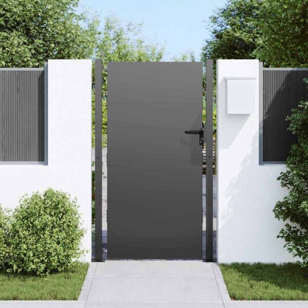Garden Gate Black 105 x 175 cm Powder-coated steel