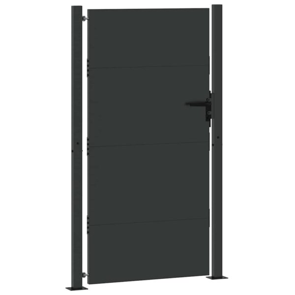 Garden Gate Black 105 x 175 cm Powder-coated steel