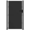 Garden Gate Black 105 x 175 cm Powder-coated steel
