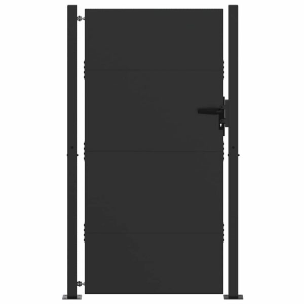 Garden Gate Black 105 x 175 cm Powder-coated steel