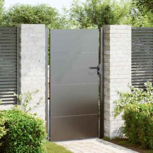 Garden Gate Black 105 x 200 cm Powder-coated steel