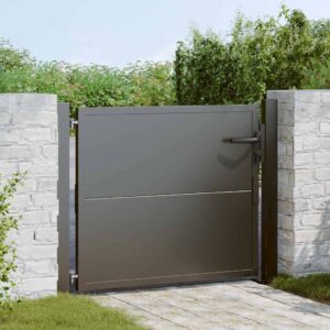 Garden Gate with Lock Black 100 x 100 cm Powder-coated steel