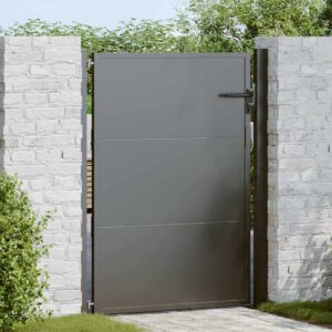 Garden Gate with Lock Black 100 x 125 cm Powder-coated steel