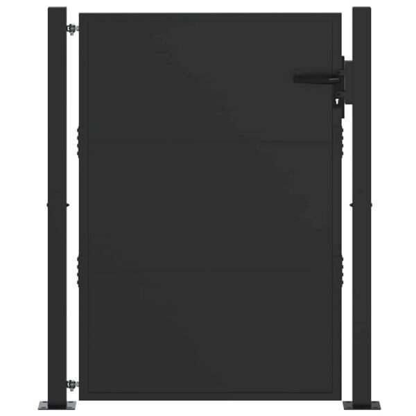 Garden Gate with Lock Black 100 x 150 cm Powder-coated steel