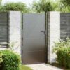 Garden Gate with Lock Black 100 x 175 cm Powder-coated steel