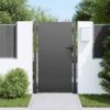Garden Gate with Lock Black 100 x 175 cm Powder-coated steel