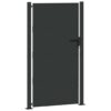 Garden Gate with Lock Black 100 x 200 cm Powder-coated steel