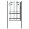 Fence Gate with Spikes Grey 200 x 100 cm Powder-coated steel