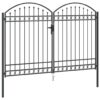 Fence gate with Lock Grey 300 x 200 cm Steel
