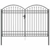 Fence gate with Lock Grey 300 x 200 cm Steel
