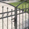 Fence gate with Lock Grey 400 x 125 cm Steel
