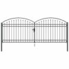 Fence gate with Lock Grey 400 x 150 cm Steel