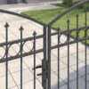 Fence gate with Lock Grey 400 x 175 cm Steel