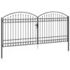 Fence gate with Lock Grey 400 x 175 cm Steel