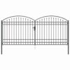 Fence gate with Lock Grey 400 x 175 cm Steel