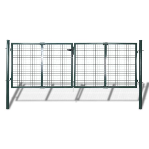 Fence Gate Steel 306x100 cm Green