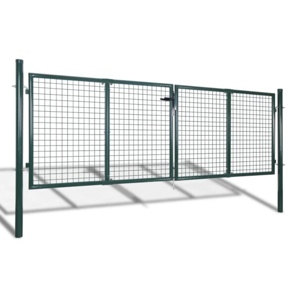 Fence Gate Steel 306x100 cm Green