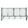 Fence Gate Steel 306x125 cm Green