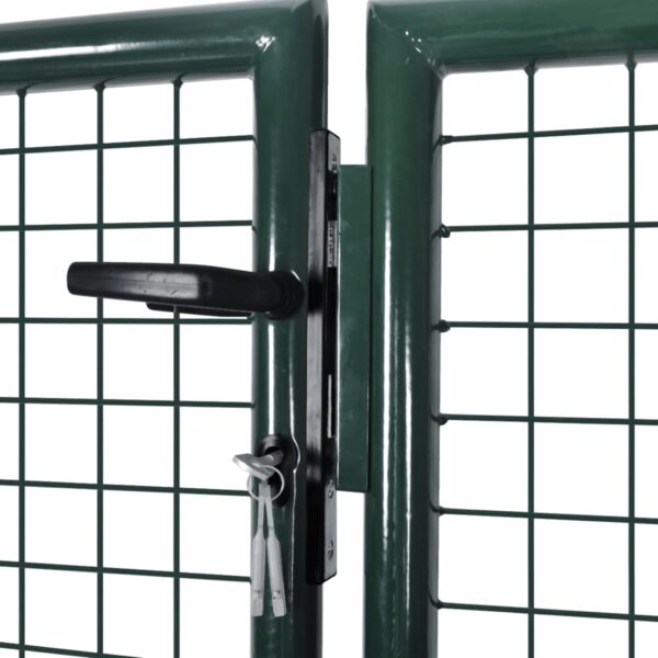Fence Gate Steel 306x125 cm Green