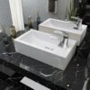 8718475519638_m_en_hd_1.jpg Basin with Faucet Hole Rectangular Ceramic White 46x25.5x12 cm
