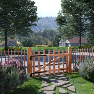 Single Fence Gate Impregnated Hazel Wood 100x60 cm