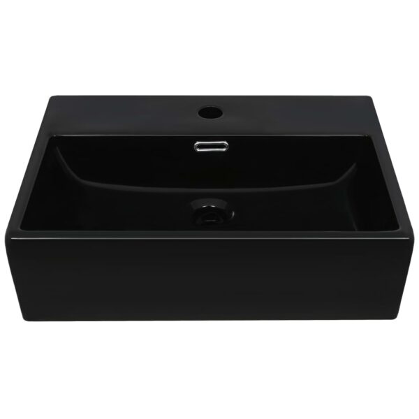 8718475589075_g_en_hd_1.jpg Basin with Faucet Hole Ceramic Black 51.5x38.5x15 cm