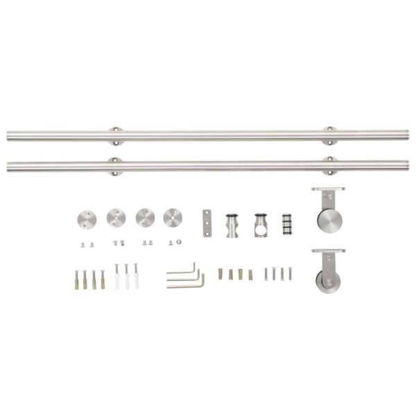 Sliding Door Hardware Kit 183 cm Stainless Steel Silver