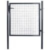 Mesh Garden Gate Galvanised Steel 100x100 cm Grey