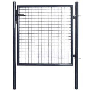 Mesh Garden Gate Galvanised Steel 100x100 cm Grey