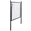 Mesh Garden Gate Galvanised Steel 100x100 cm Grey