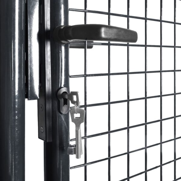 Mesh Garden Gate Galvanised Steel 100x100 cm Grey