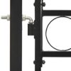 Fence Gate Double Door with Arched Top Steel 300x150 cm Black