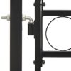 Fence Gate Double Door with Arched Top Steel 400x200 cm Black