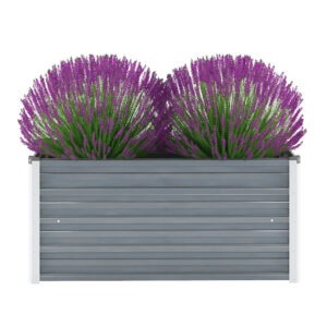 Garden Raised Bed Galvanised Steel 100x40x45 cm Grey