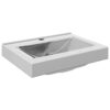 Wash Basin with Overflow 60x46x16 cm Ceramic Silver