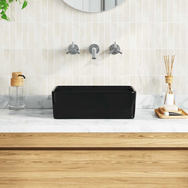 Wash Basin 40x30x13 cm Ceramic Black