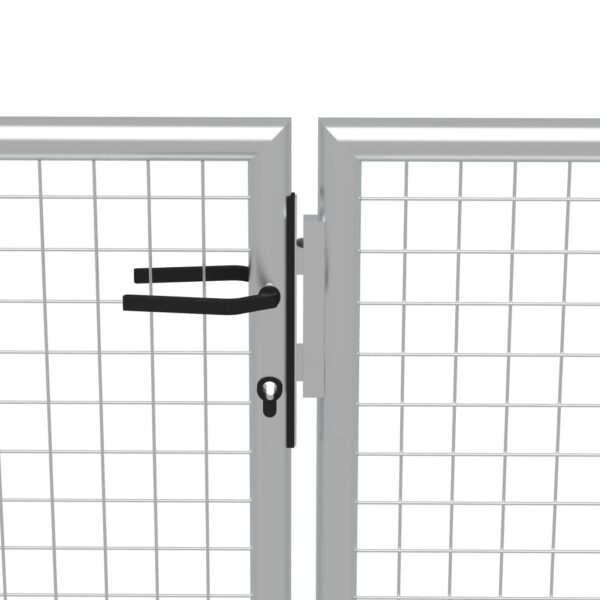 Garden Gate Galvanised Steel 415x100 cm Silver