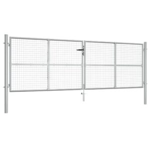 Garden Gate Galvanised Steel 415x125 cm Silver