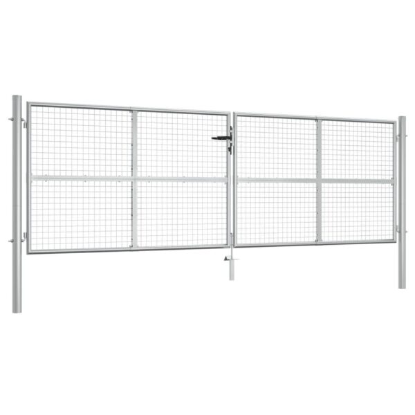 Garden Gate Galvanised Steel 415x125 cm Silver