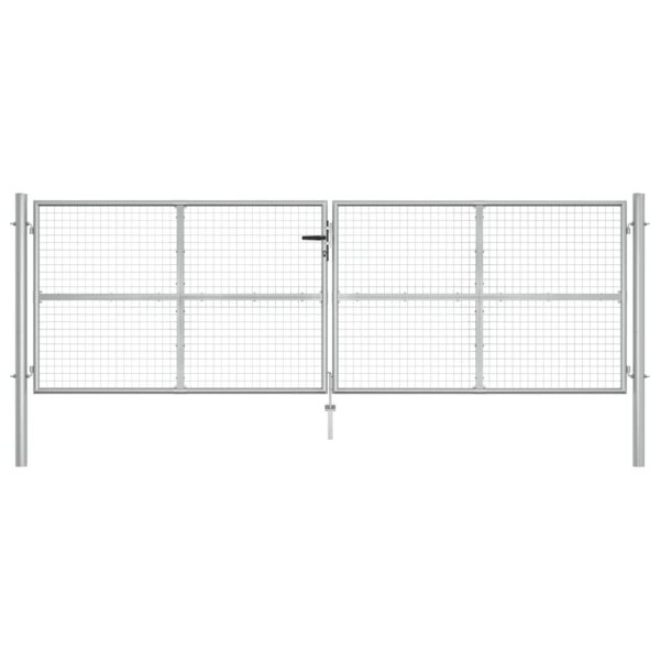 Garden Gate Galvanised Steel 415x125 cm Silver