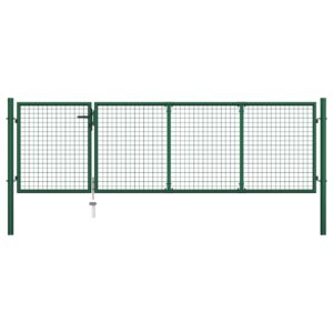 Garden Gate Steel 350x100 cm Green
