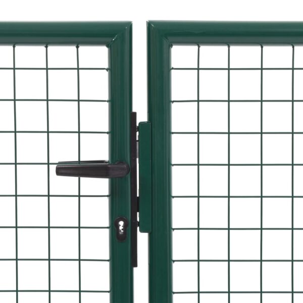 Garden Gate Steel 350x100 cm Green