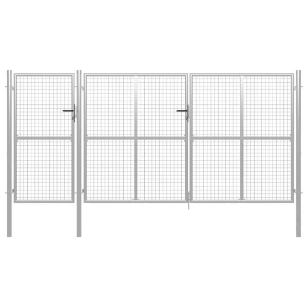 Garden Gate Steel 400x150 cm Silver