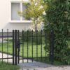 Door Fence Gate with Spear Top 100x75 cm