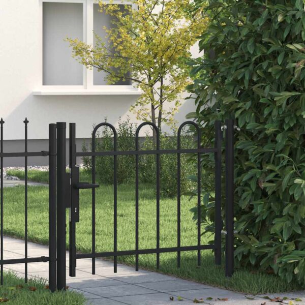 Single Door Fence Gate with Hoop Top 100 x 75 cm