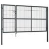 Garden Gate with Posts Steel 350x140 cm Anthracite